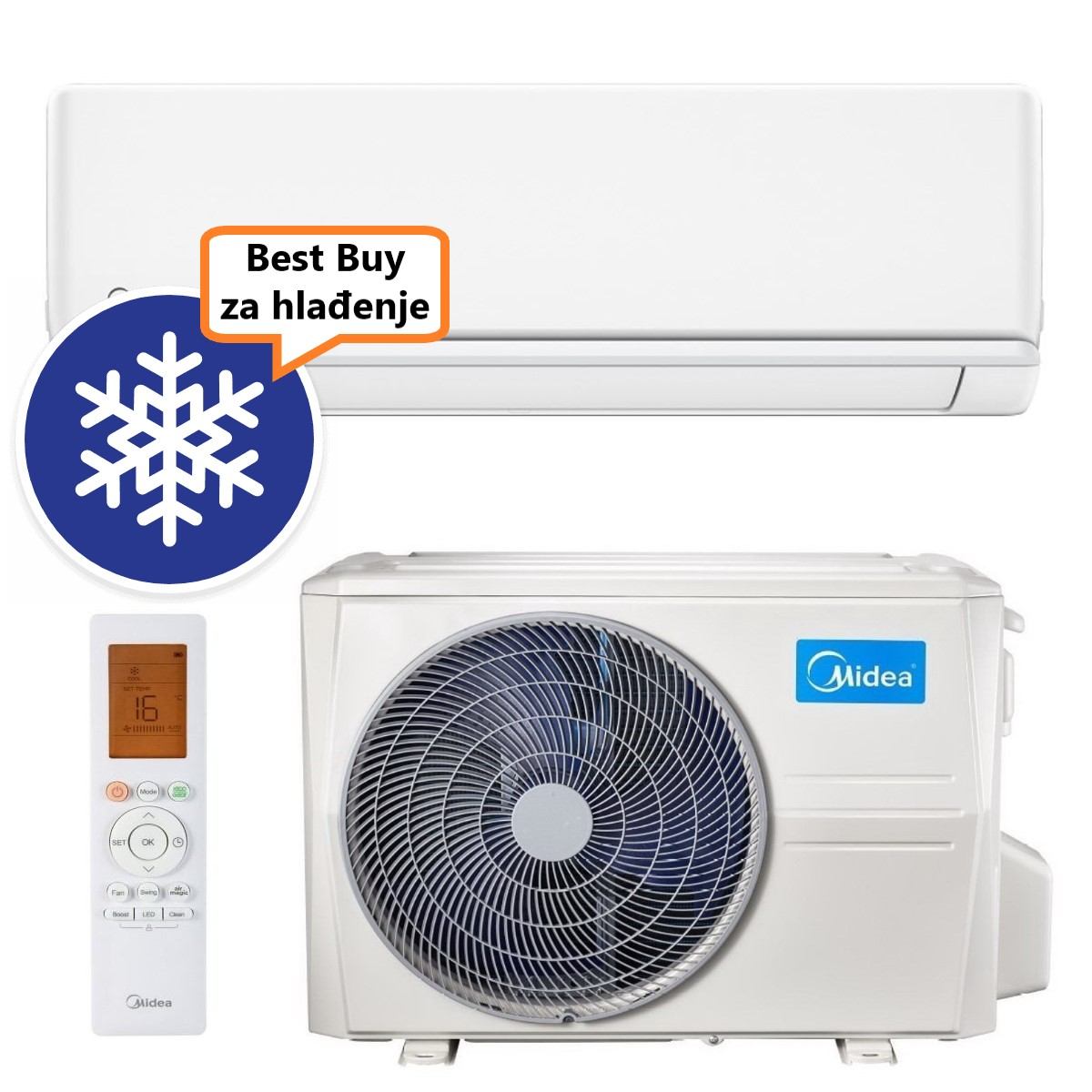 MIDEA KLIMA UREĐAJ MSAGBU-12HRFNX / MOX102-12HFN8 - XTREME SAVE INVERTER, za prostor do 35m2, A++ energetska klasa