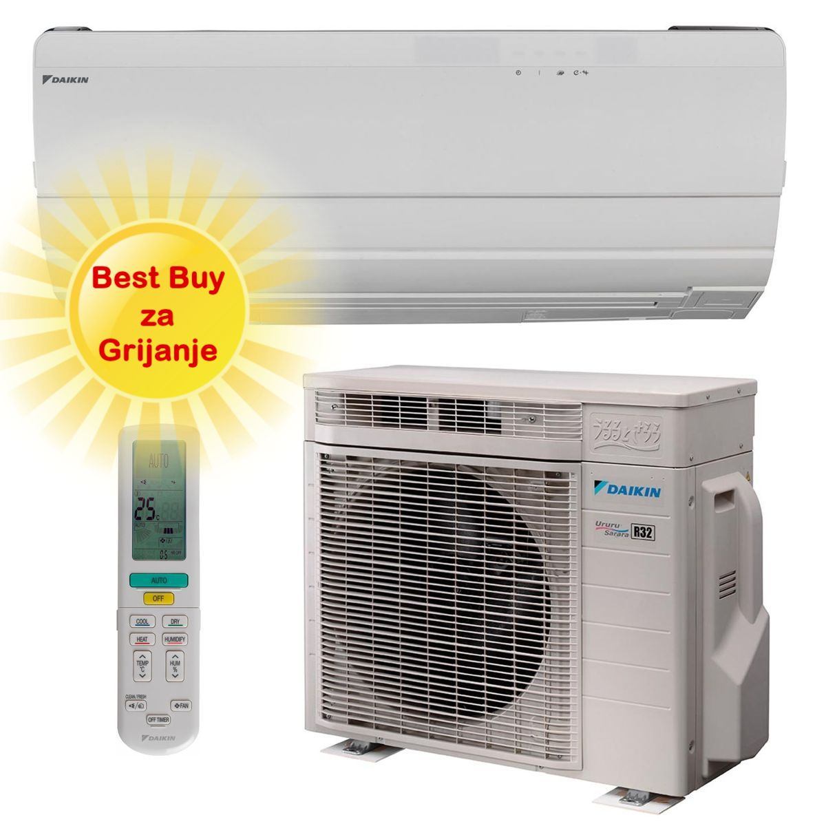 Daikin klima uređaj 5kW FTXZ50N/RXZ50N - Ururu sarara, za prostor do 50m2, A+++ energetska klasa, R-32