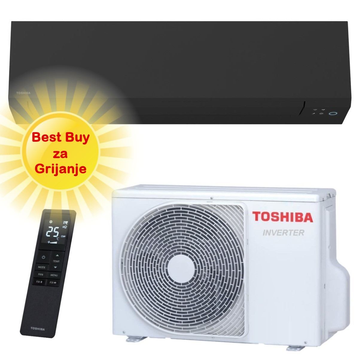 TOSHIBA KLIMA UREĐAJ 2,5kW RAS-B10G3KVSGB-E/RAS-10J2AVSG-E - Shorai Edge, za 25m2, A+++, R32