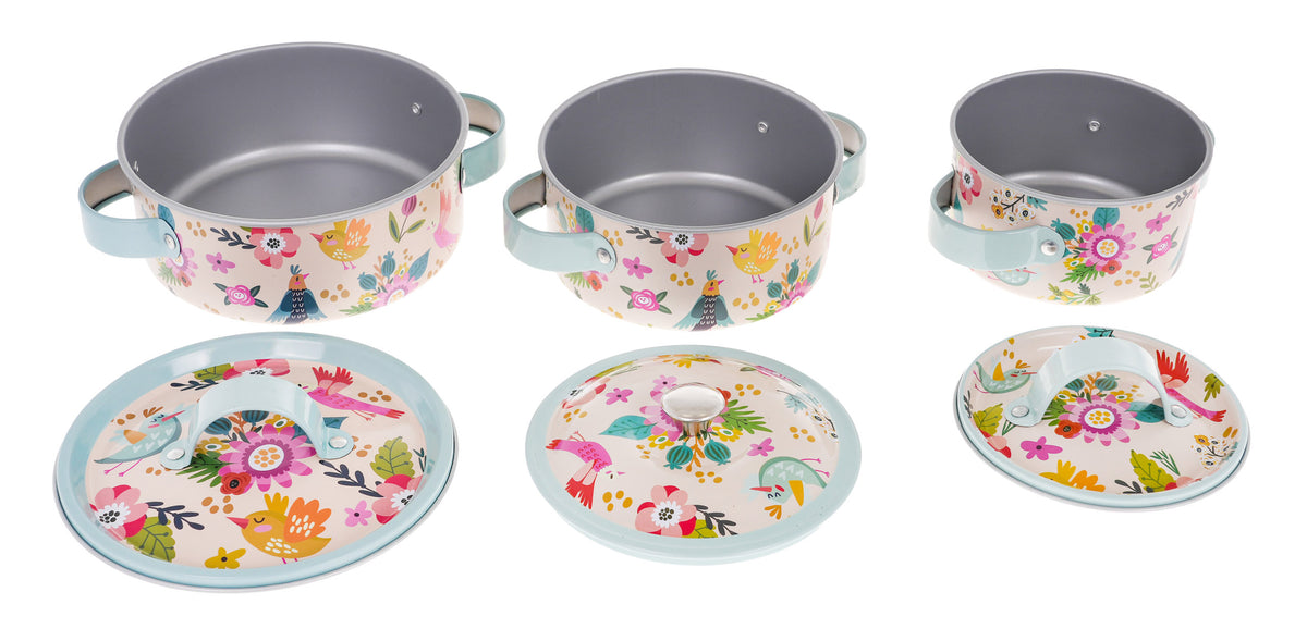 Set aluminijskih lonaca + kuhače i rukavice za igru