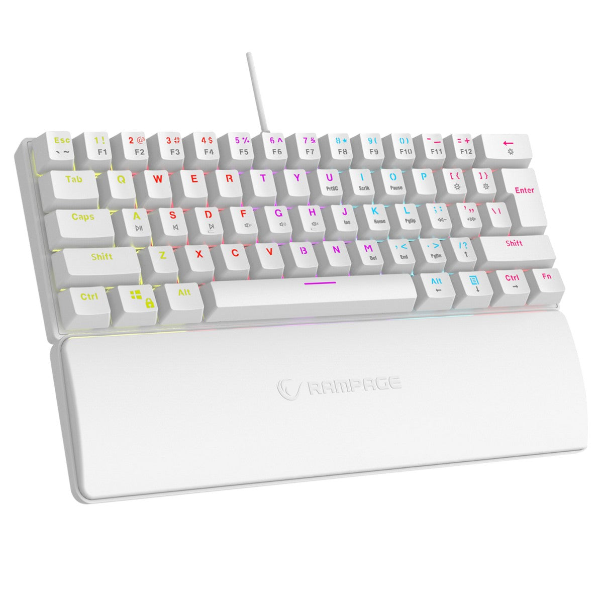Rampage Tipkovnica PLOWER K60 US Layout s podrskom za zglobove, RED Switch - BIJELA / HR SLOVA