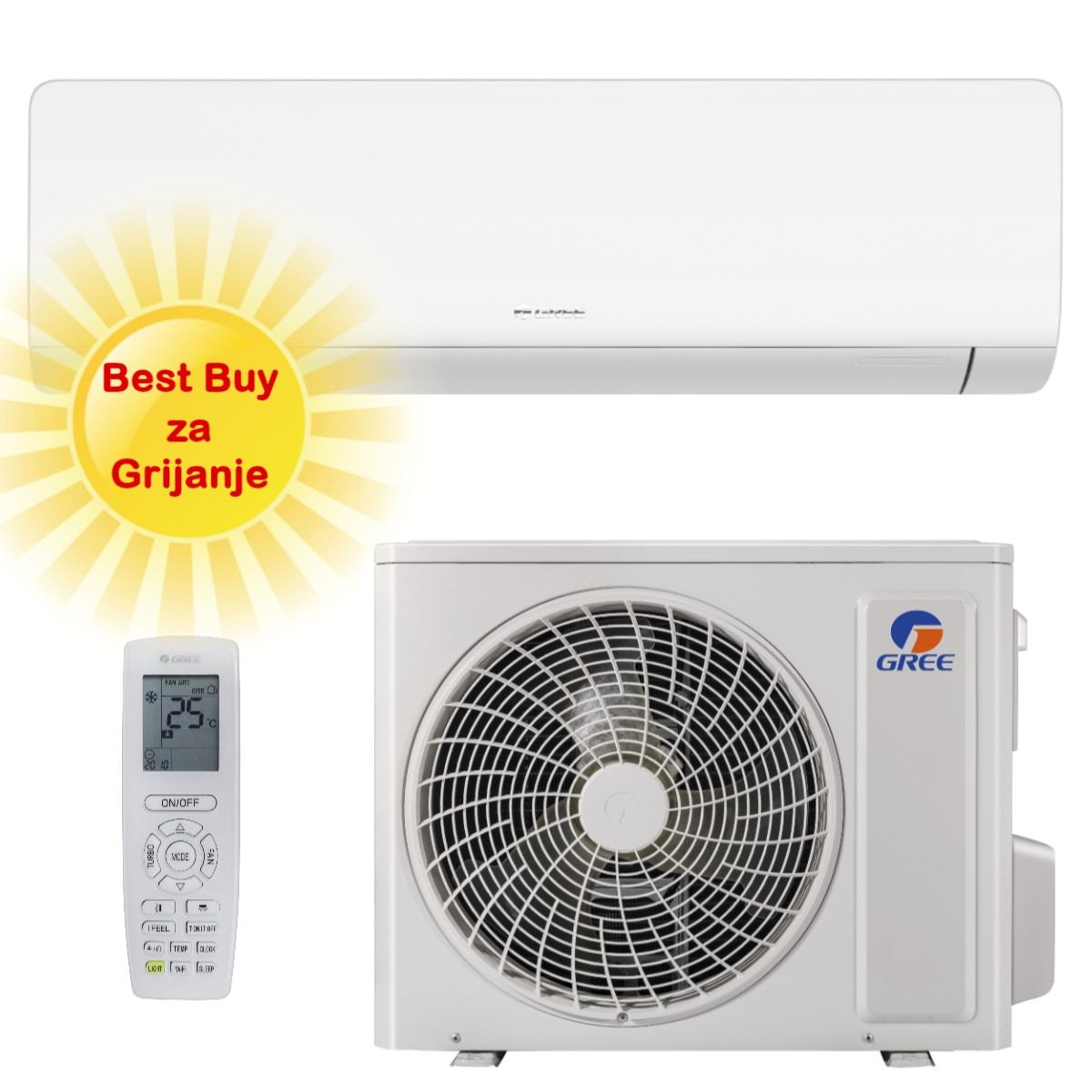 GREE KLIMA UREĐAJ 3,5kW GWH12AWCXD- Cosmo Regular, za prostor do 35m2, R32, A++ energetska klasa