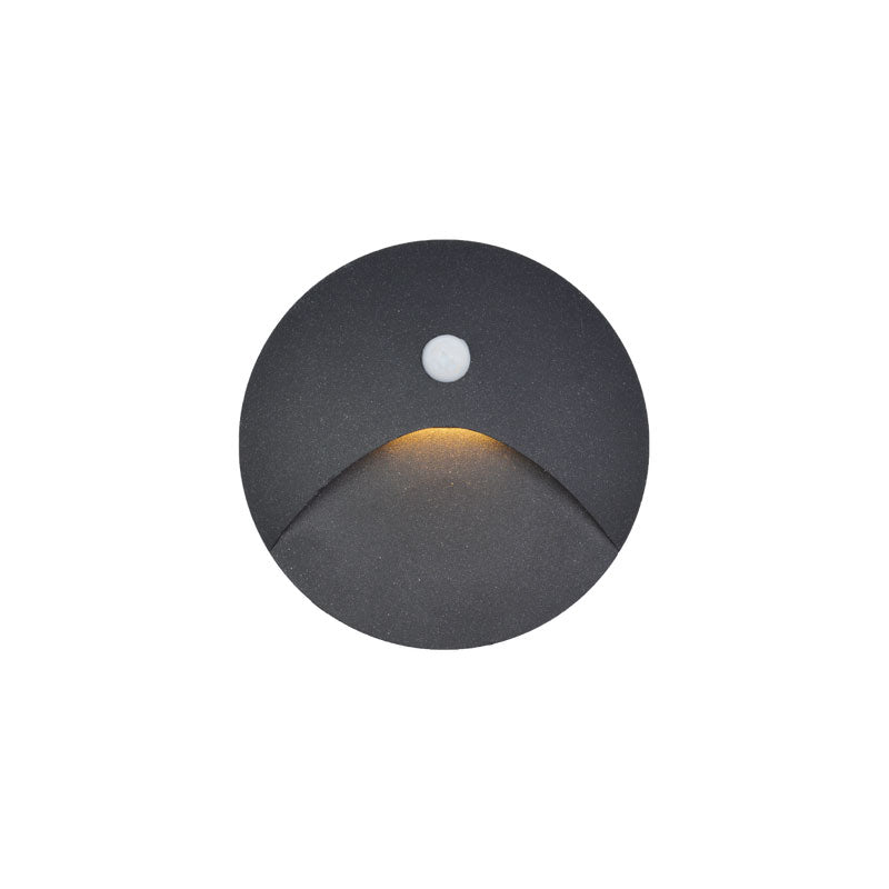 LED ugradna zidna svjetiljka sa senzorom Green Tech 3W, 3000K IP44, crna