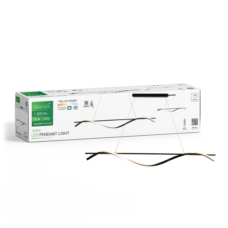 Smart dekorativna visilica Green Tech 30W, 3CCT, dim, APP + daljinski upravljač
