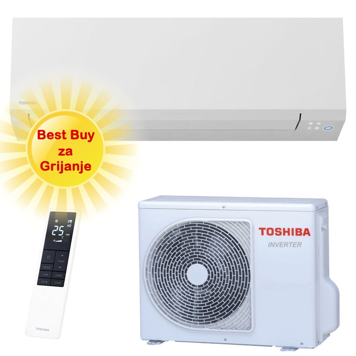 TOSHIBA KLIMA UREĐAJ 7kW RAS-B24G3KVSG-E/RAS-24J2AVSG-E1 - Shorai Edge, za 70m2, A++, R32