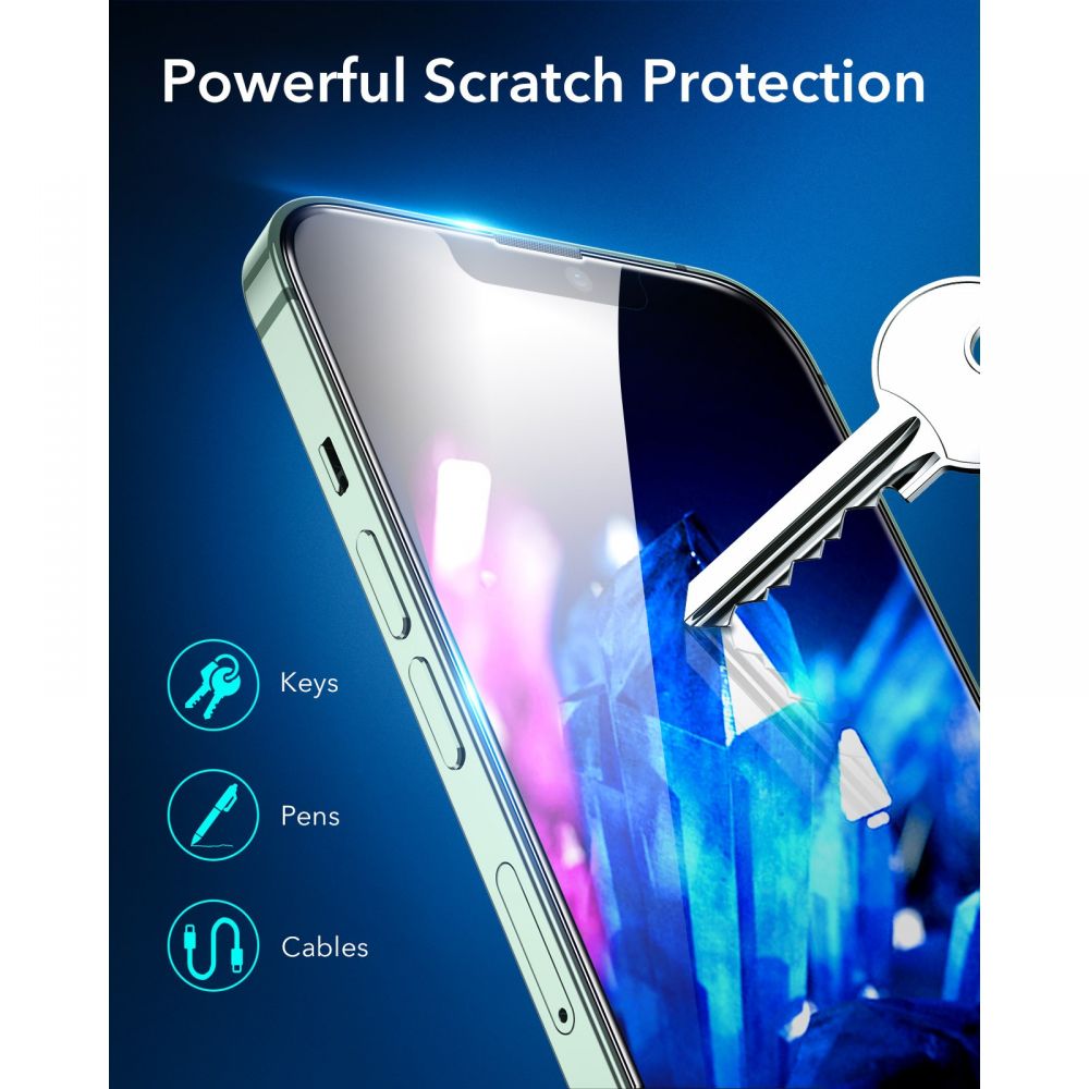ESR ARMORITE KALJENO STAKLO 2-KOM PAKET ZA iPHONE 13 PRO MAX / 14 PLUS CRNO