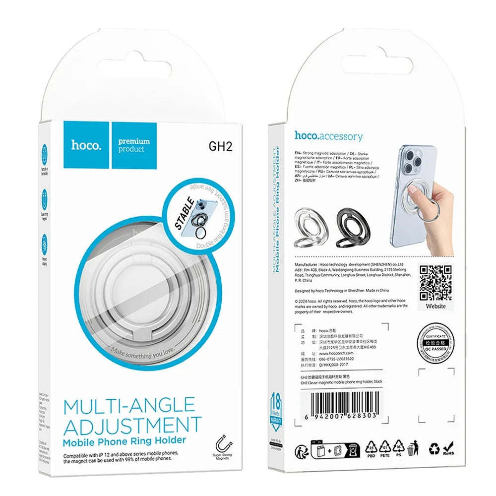 HOCO magnetni držač ring holder za mobitel GH2 silver