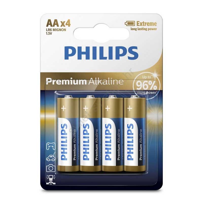 Baterija Philips Premium Alkaline 1.5V AAA LR6M4B/10