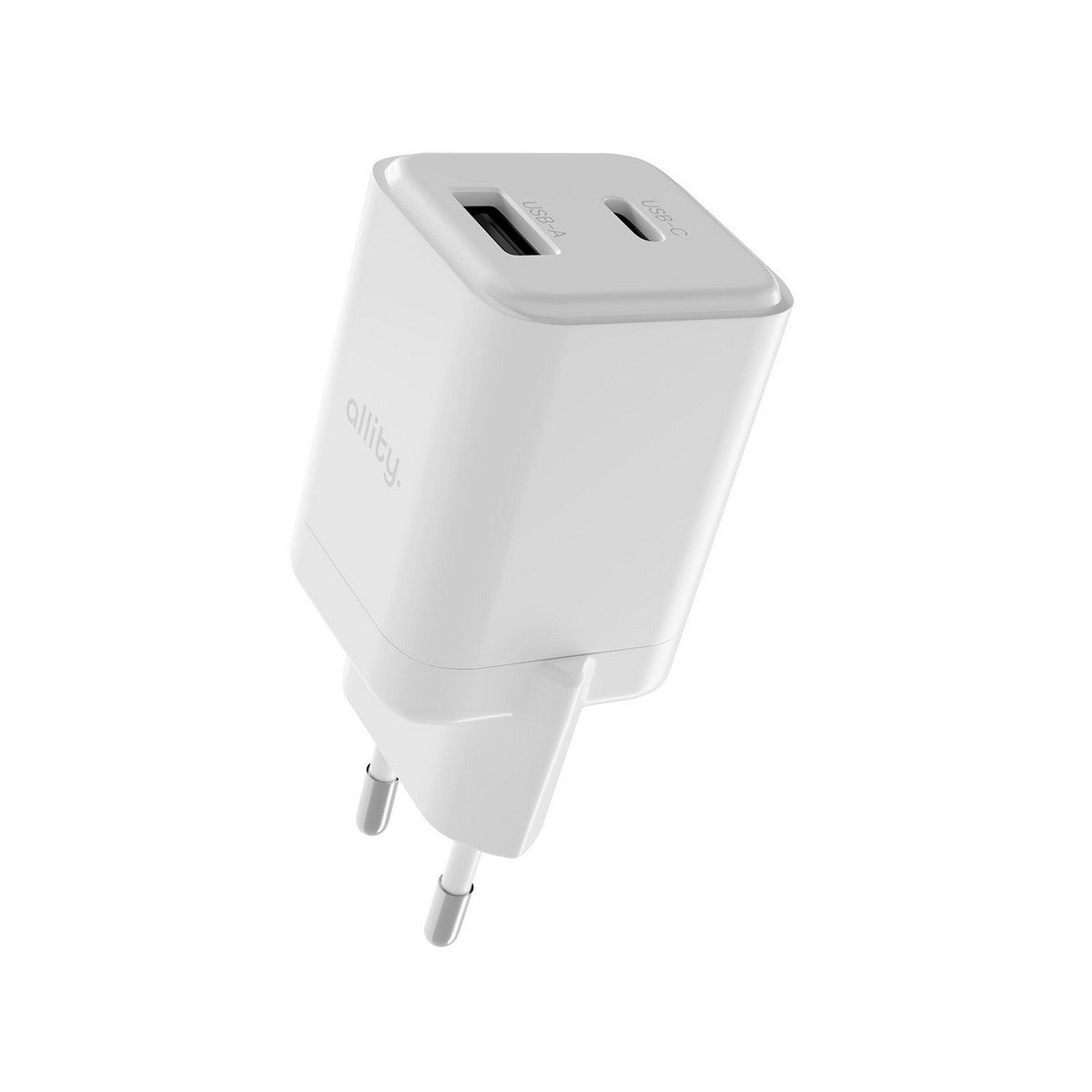 ALLITY zidni punjač GaN PD QC ATC-01-30WAC 1x USB-C 1x USB-A 30W bijeli