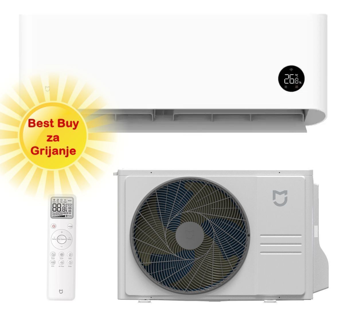 Xiaomi klima uređaj 3,5kW - ASH-12WO/N1C3 Mijia Pro Eco za prostor do 35m2, A+++ energetska klasa