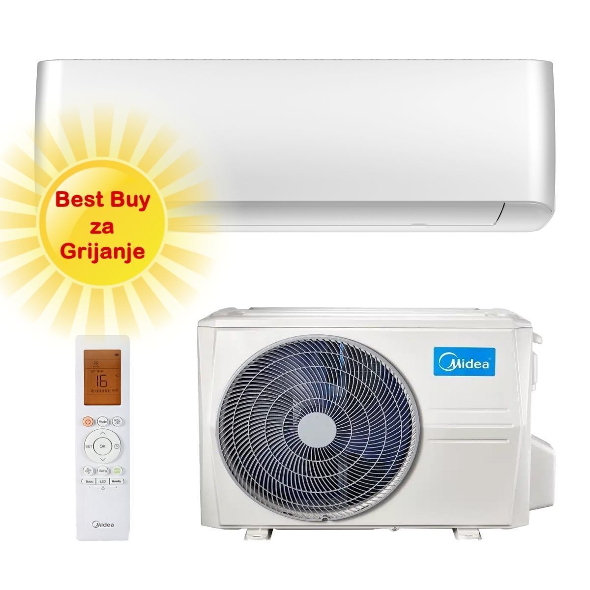 MIDEA KLIMA UREĐAJ 5kW MSOPBU-17HRFN8/MOX430-17HRHFN8 Oasis Plus za prostor do 50m2, A+++ energetska klasa
