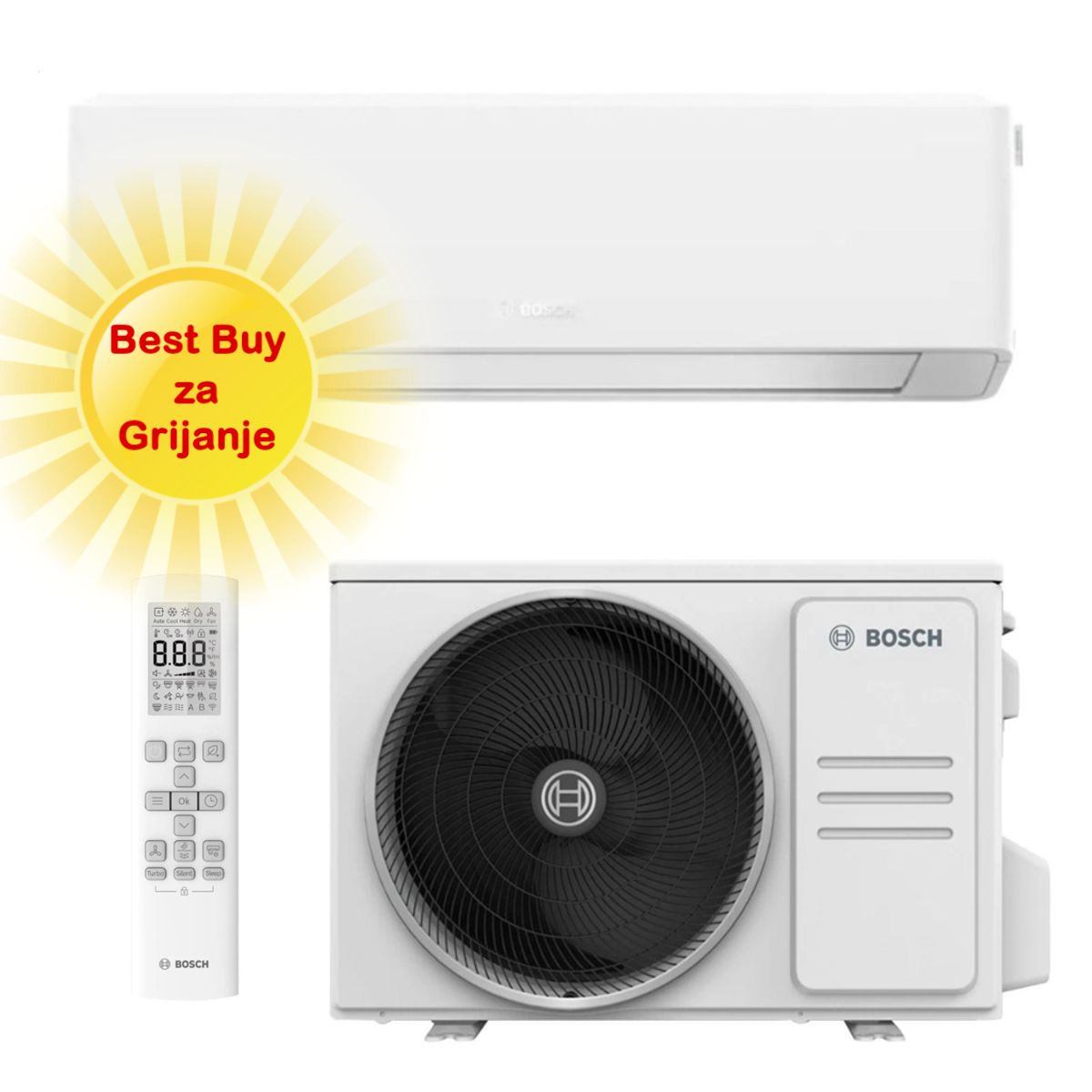BOSCH KLIMA UREĐAJ 2,6 kW CL7000-Set 26 WE, za prostor do 25m2, A+++ energetska klasa, R32