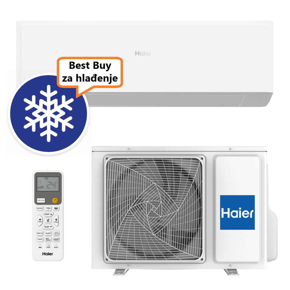 HAIER KLIMA UREĐAJ 6,8 kW AS68RDAHRA-PL/1U68MRAFRA-4 - Revive Plus, za prostor do 65m2, A++ energetska klasa