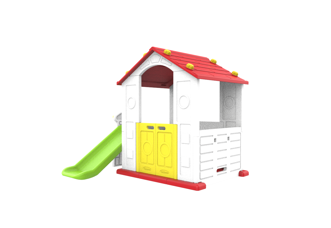 Dječja kućica s toboganom Cottage 3u1 - crveni krov