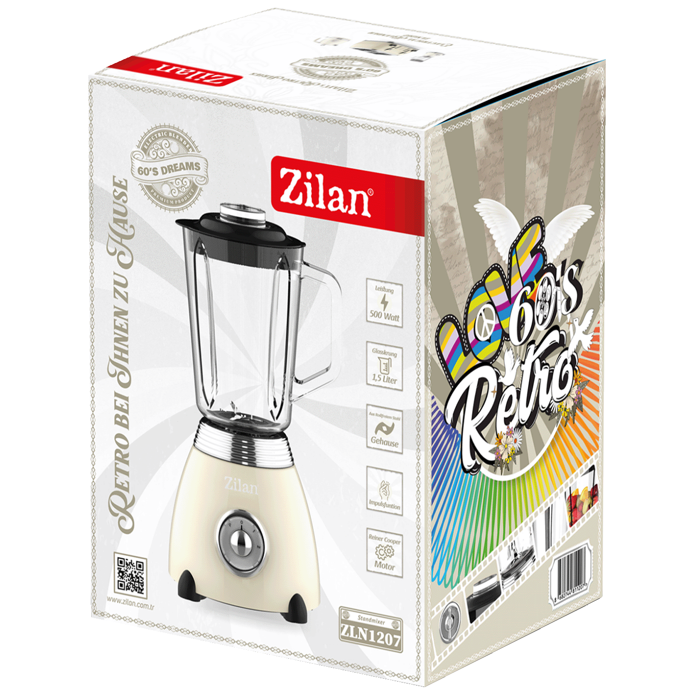 Zilan Blender zapremina 1.5 lit., 500W, 2 brzine, Retro - ZLN7057
