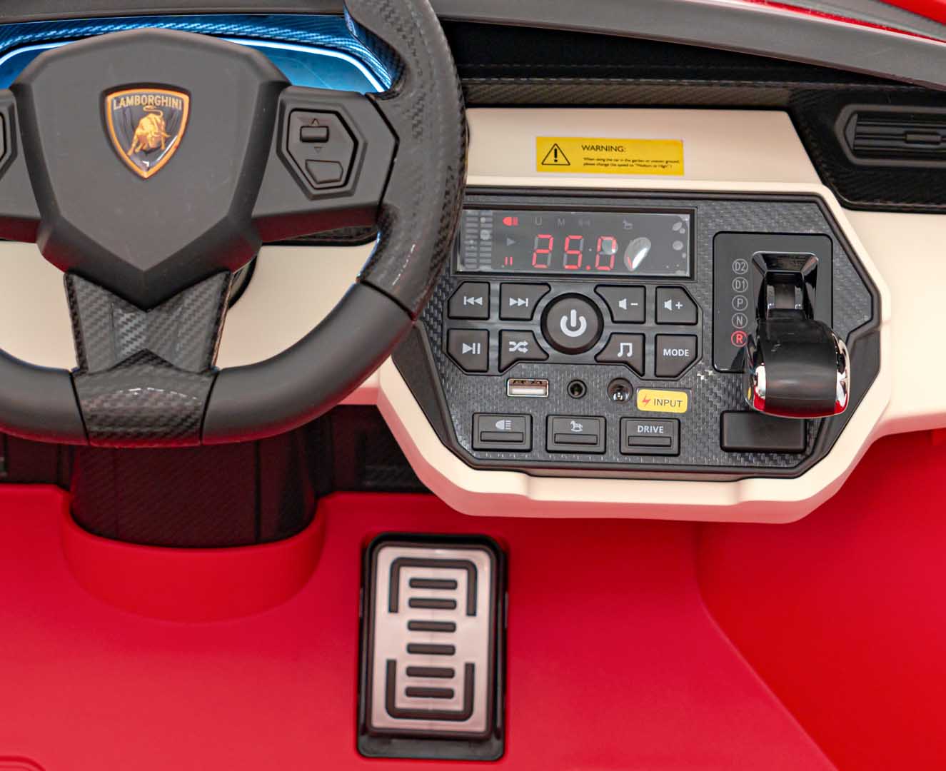Licencirani auto na akumumulator Lamborghini SIAN 4x100W - dvosjed - crveni