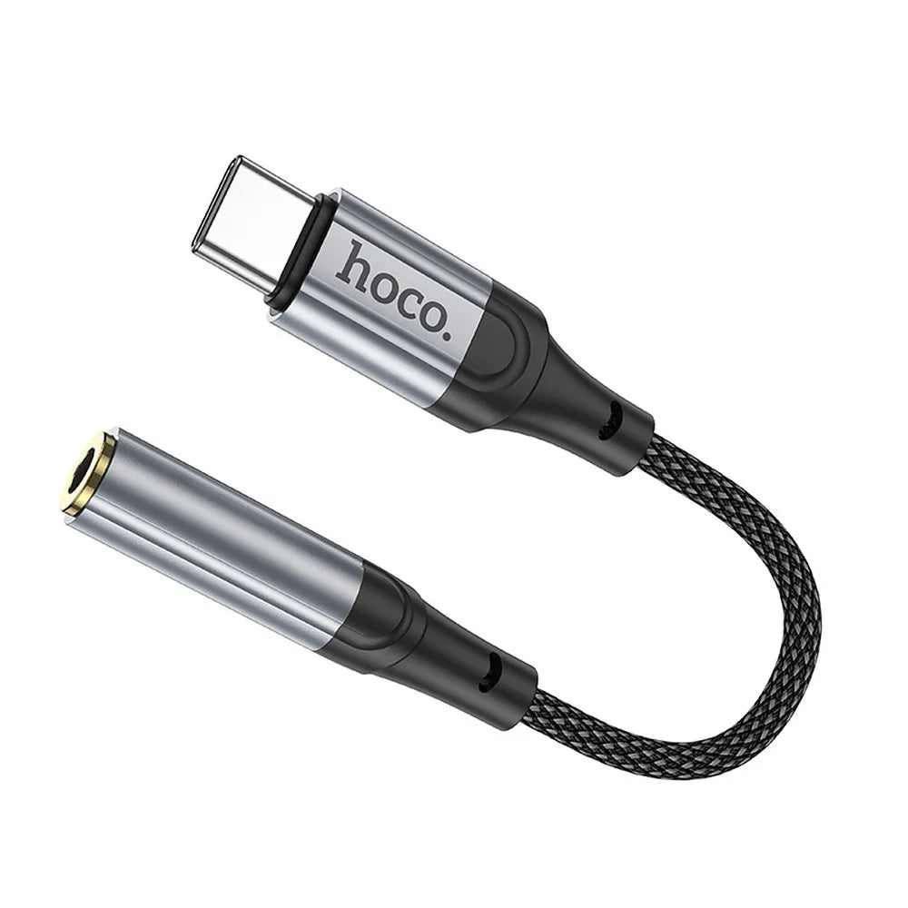 HOCO AUX adapter Type - C na Jack 3,5 mm LS36 12 cm crni
