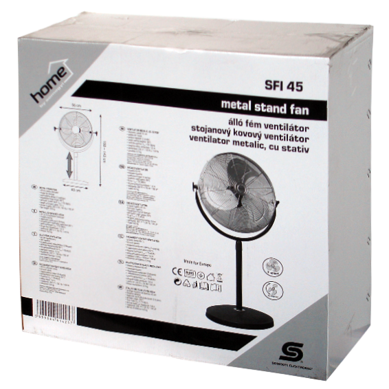 home Ventilator sa postoljem, 3 brzine, metalne lopatice, 100W - SFI 45