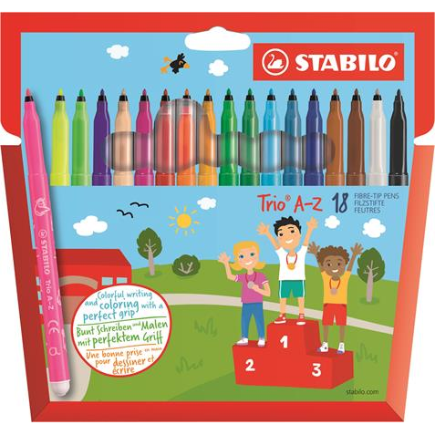 STABILO Trio A–Z flomaster Fine Višebojno 18 kom