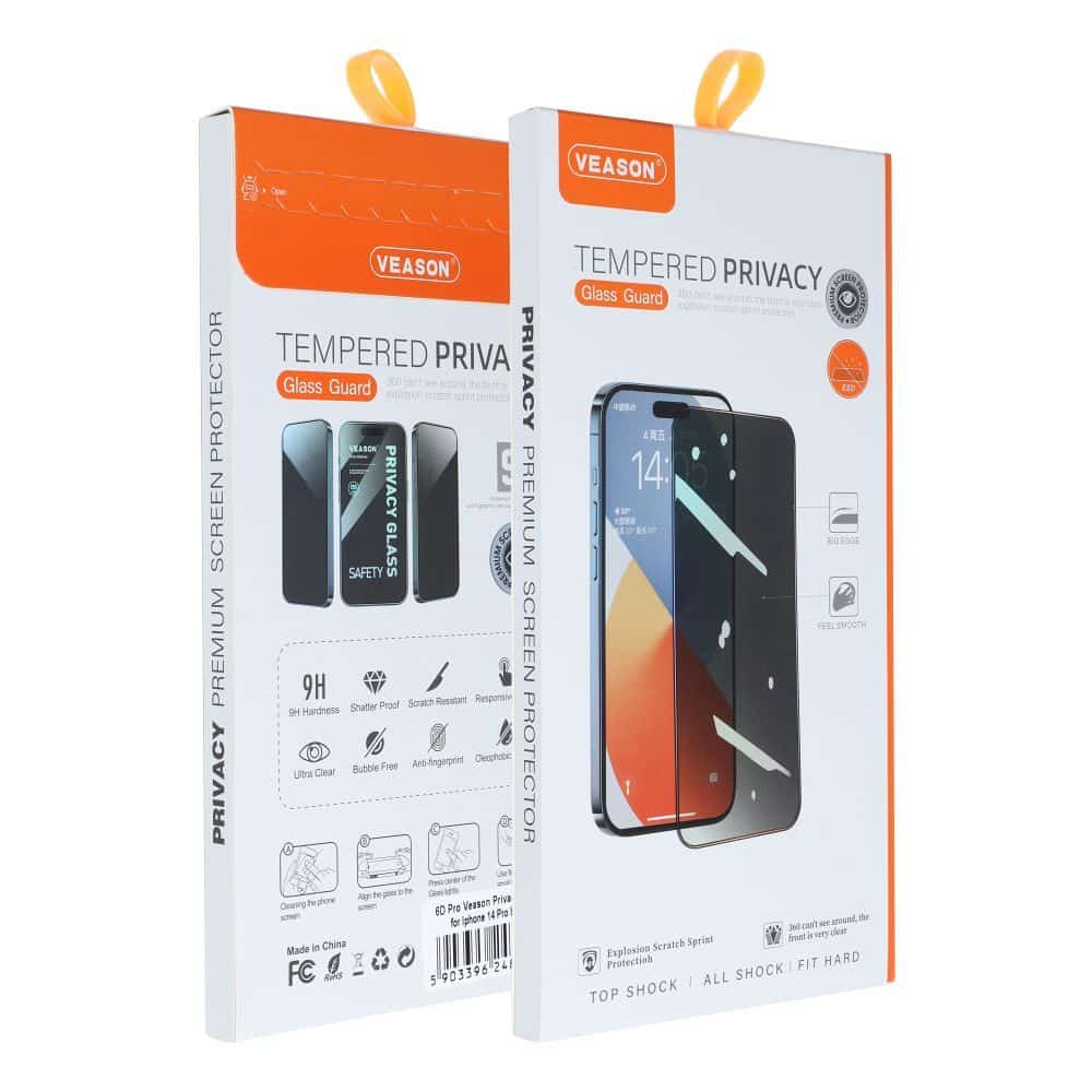 6D Veason Pro zaštitno staklo s funkcijom zaštite privatnosti za iPhone 15 Pro
