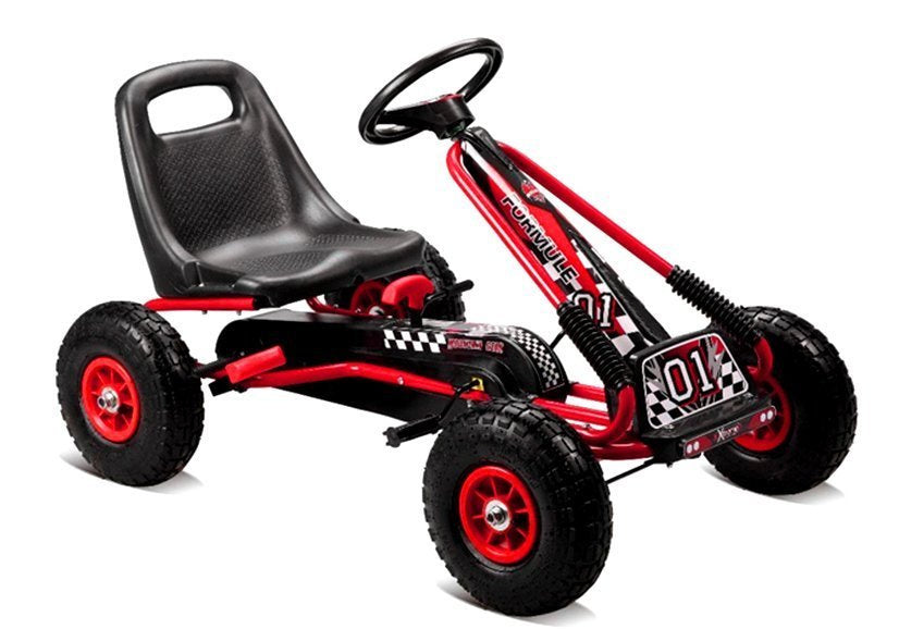 Go-Kart na pedale A-15 s pumpanim kotačima - crveni