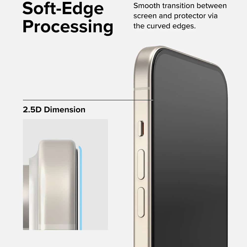 Ringke - Cover Display kaljeno staklo za iPhone 16 Plus/15 Plus - crno