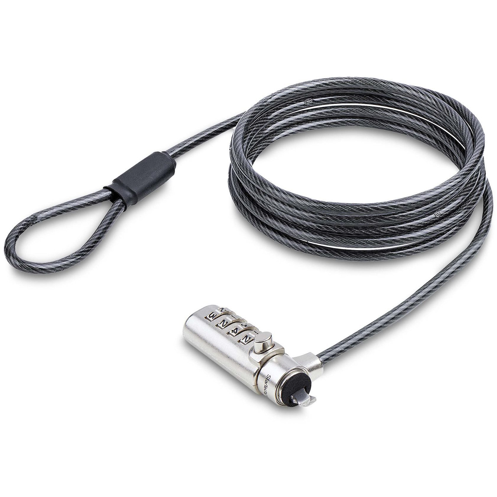 StarTech.com SNBLC4D-LAPTOP-LOCK kabelske brave Crno, Srebro 2 m