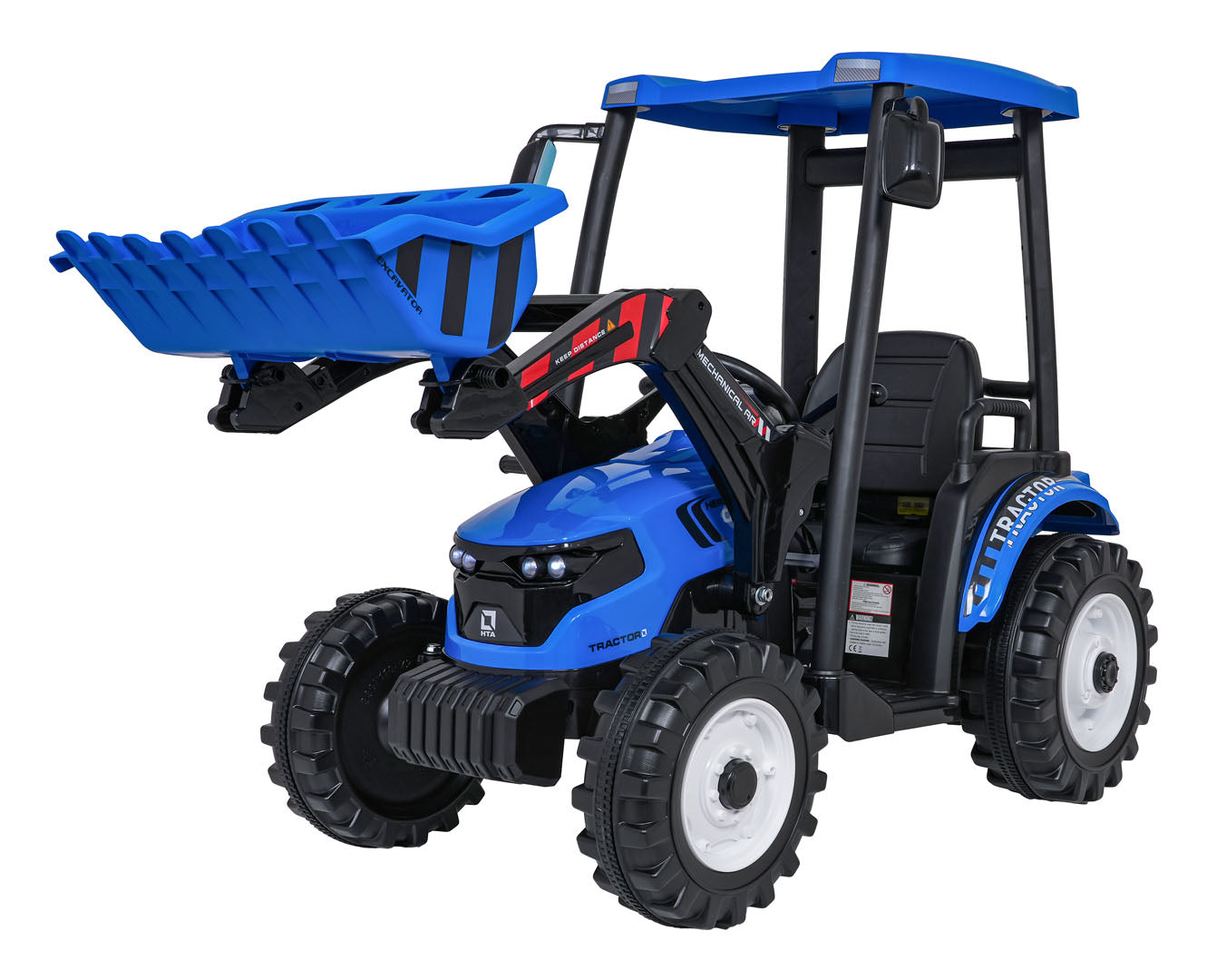 Traktor na akumulator s prikolicom MEGA D68 - plavi