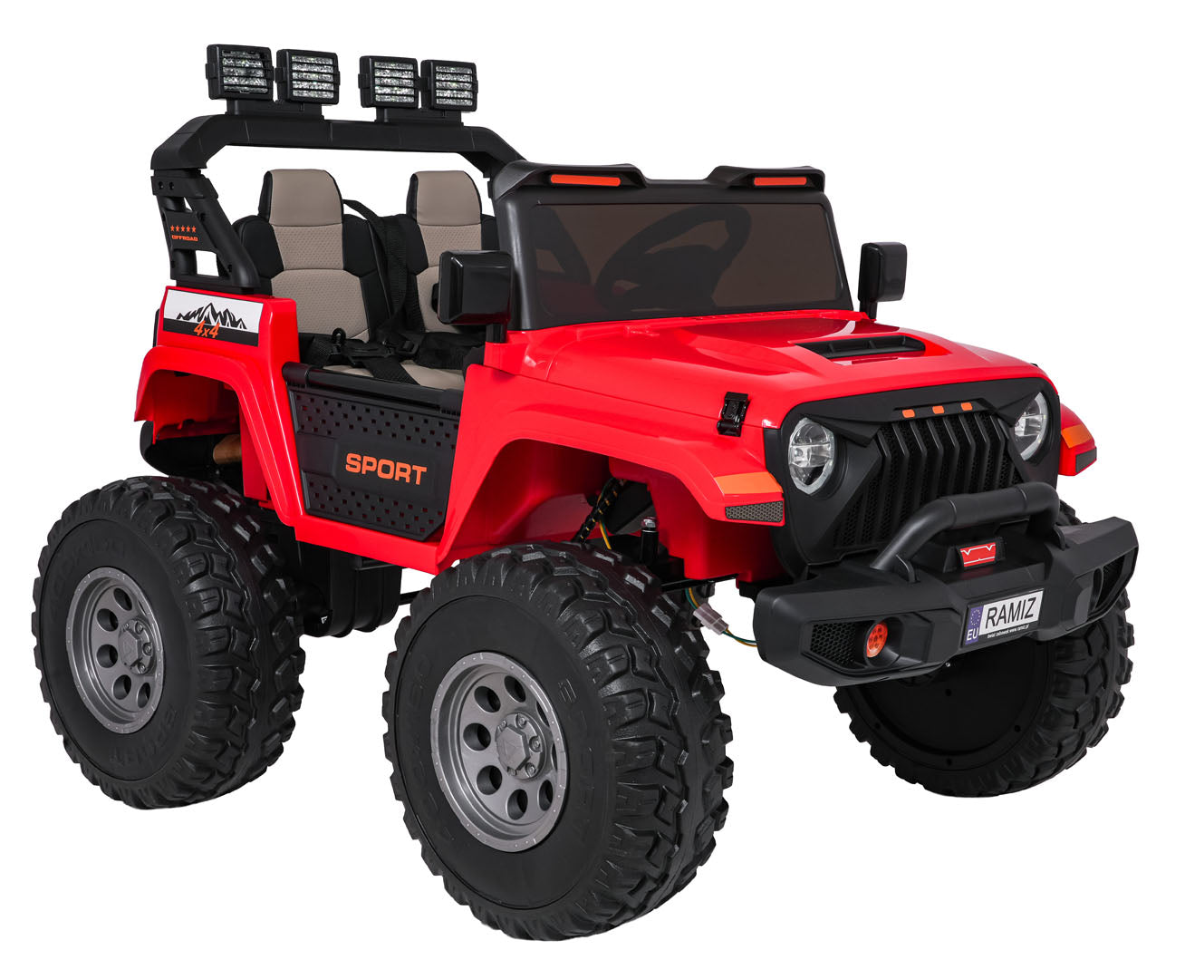 Auto na akumulator Extreme Sport 4x4 s podesivom dužinom vozila - dvosjed - crveni
