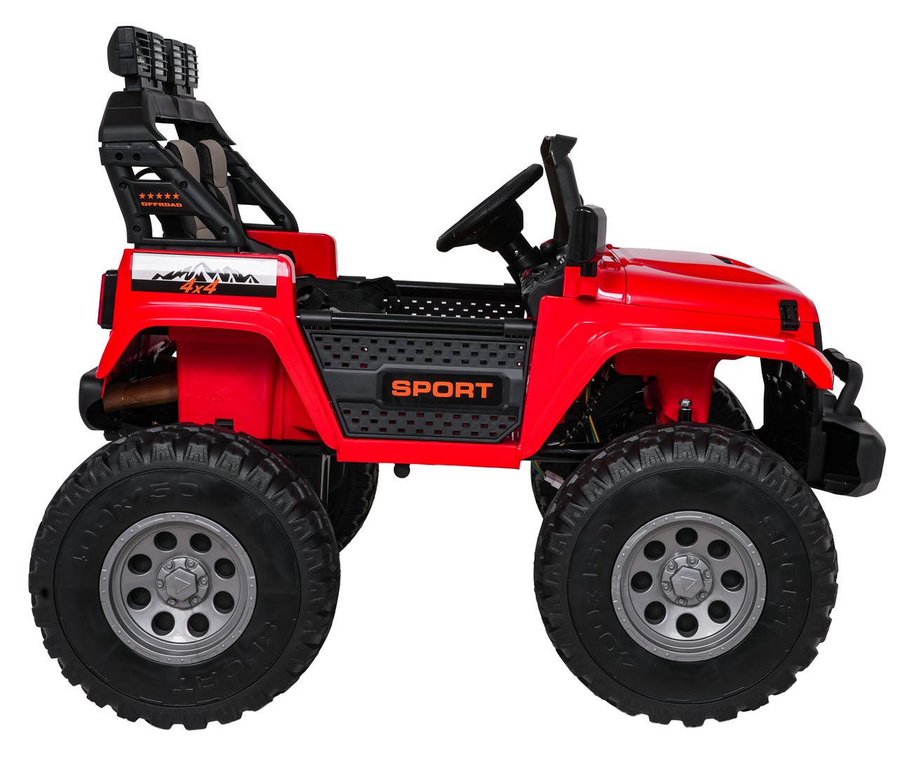 Auto na akumulator Extreme Sport 4x4 s podesivom dužinom vozila - dvosjed - crveni