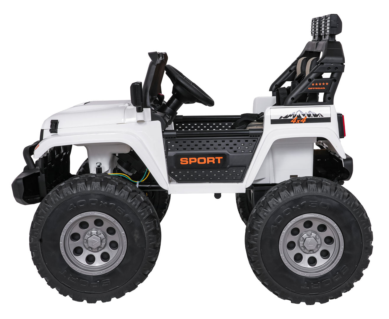 Auto na akumulator Extreme Sport 4×4 s podesivom dužinom vozila – dvosjed – bijeli