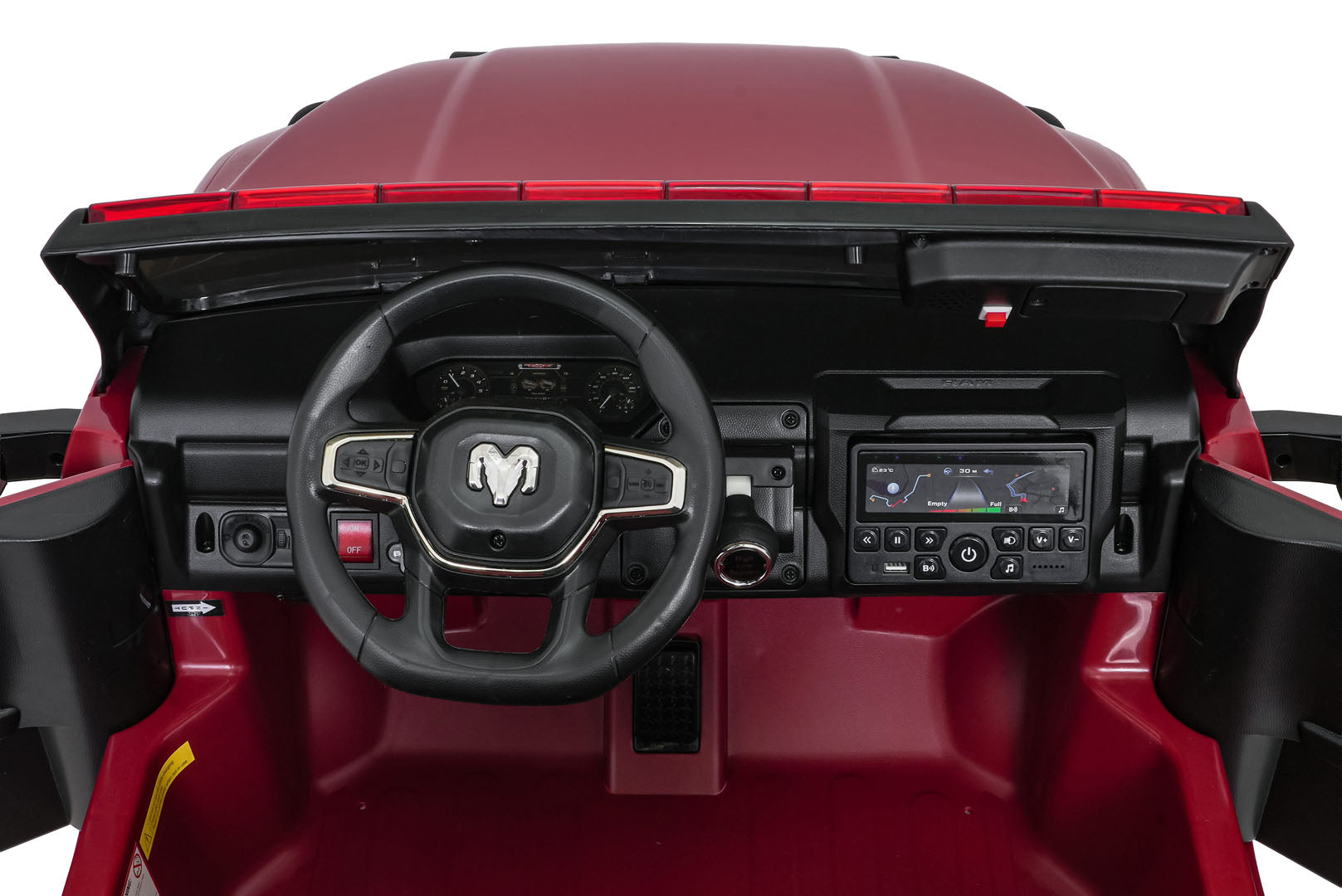 Licencirani auto na akumulator RAM 3500 Police - dvosjed - crveni