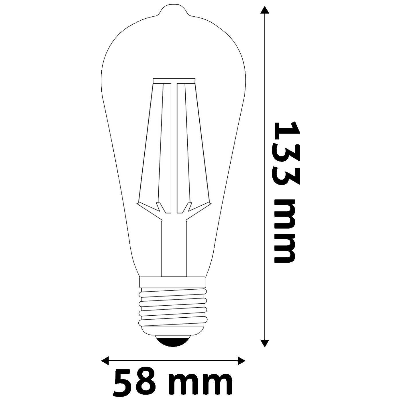 Avide Žarulja, LED 4.9W, E27, 4000K, 230V AC, bijela svjetlost - Filament ST58 4.9W E27
