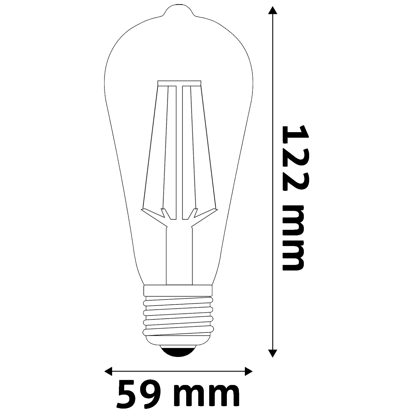 Avide Žarulja,LED,4.5W,E27,2700K,230V AC,topla bijela svjetlost - Soft Filament ST58 4.5W E27