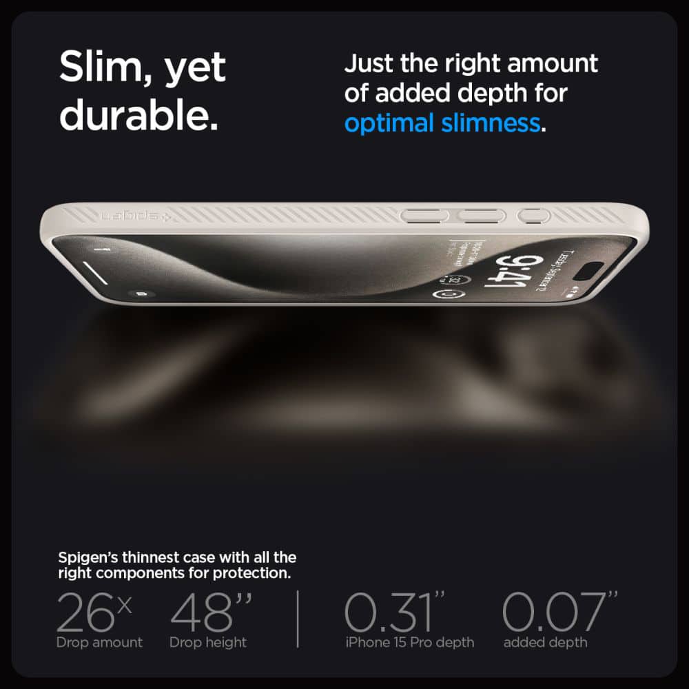 Spigen LIQUID AIR maska za iPhone 15 Pro Max ACS07212 - Natural Titanium