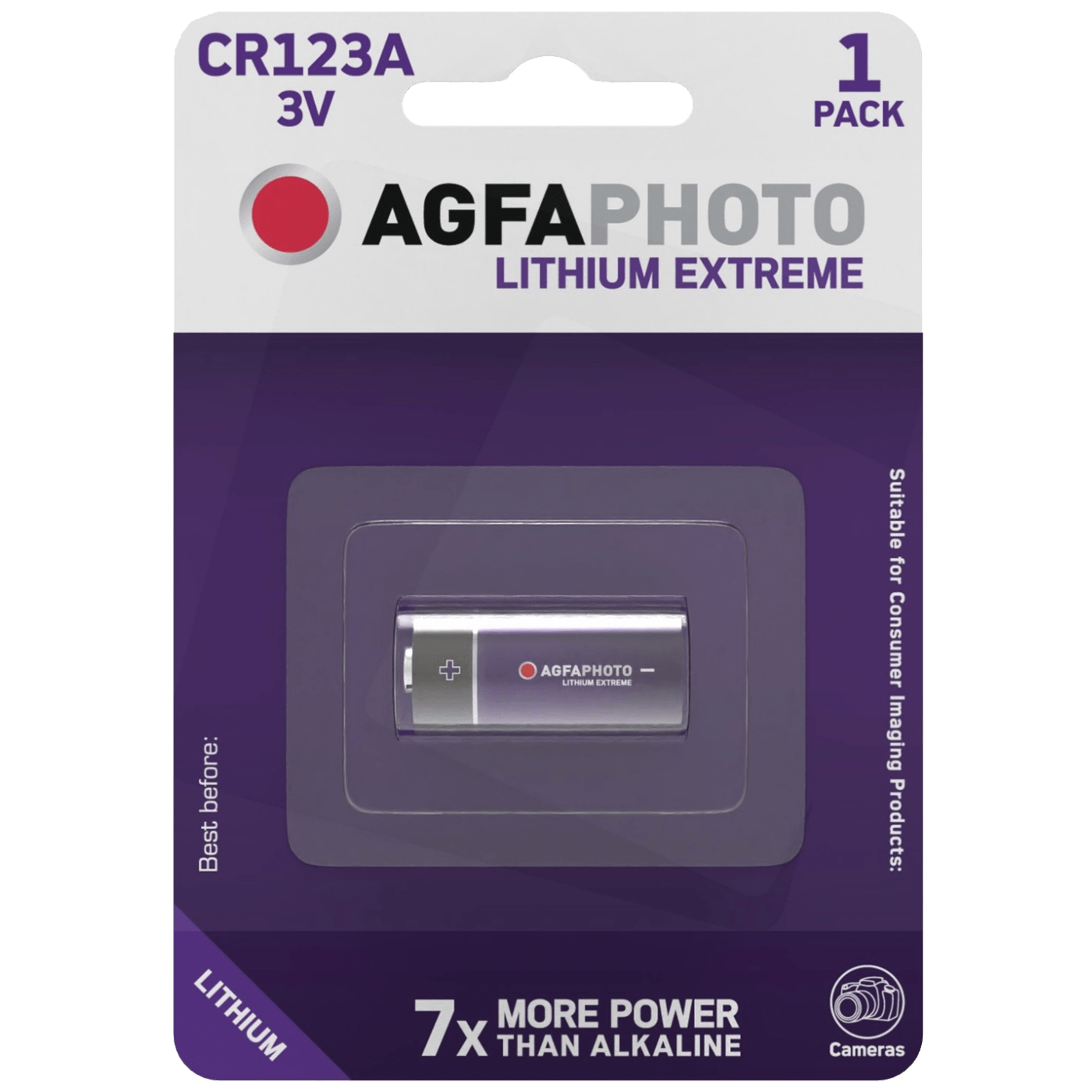 AgfaPhoto Baterija litijumska CR123A, 3V, blister 1 komad - CR123A B1