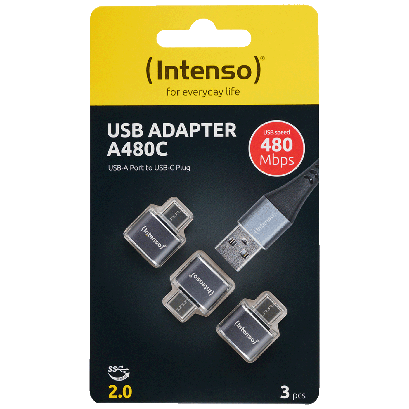 (Intenso) Adapter USB A na USB C, OTG - C480C 3 pcs