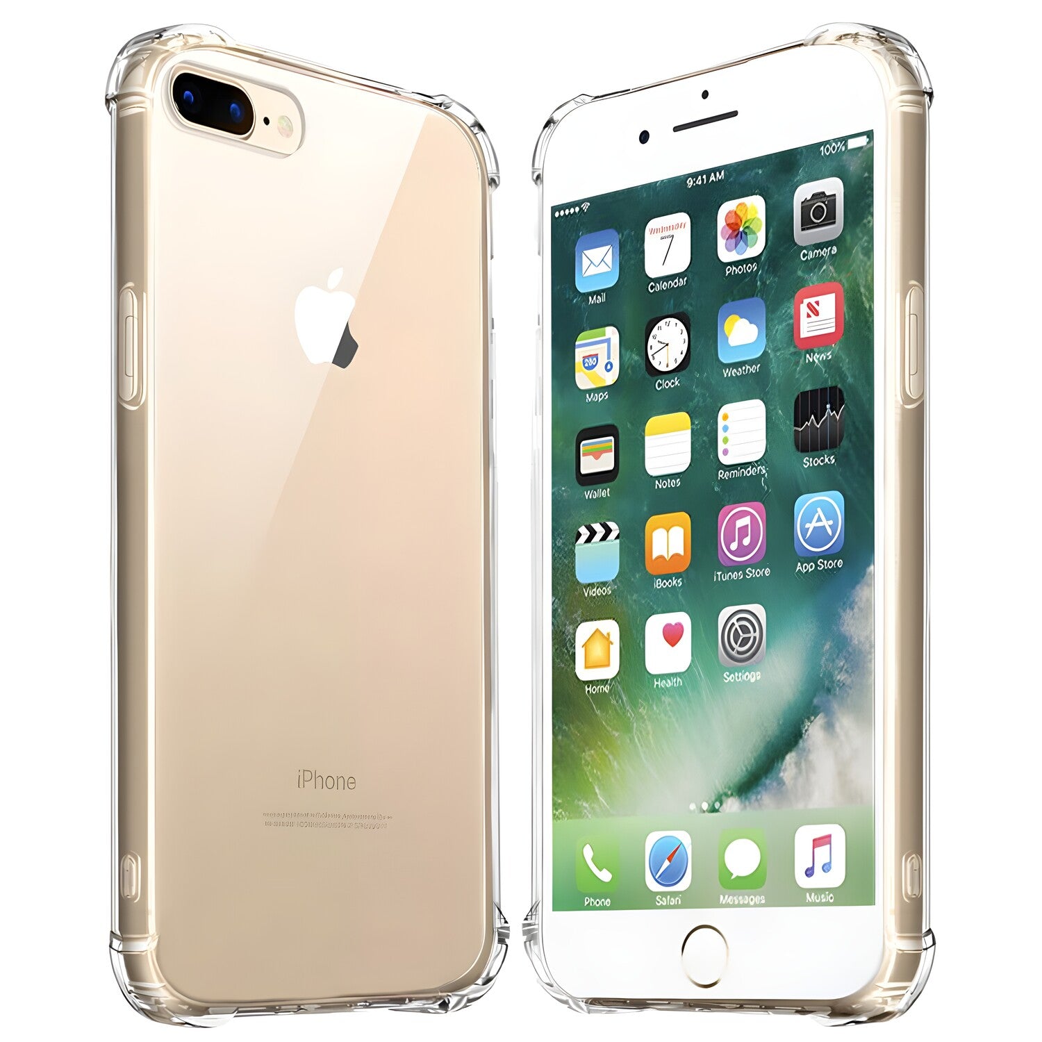 Silikonska futrola s ojačanim rubovima za Apple iPhone 7 Plus/iPhone 8 Plus - Prozirna KP31027