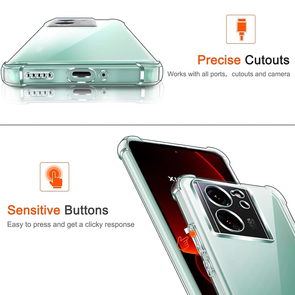 Techsuit Shockproof Clear Silicone prozirna maskica otporna na udarce za Xiaomi 13T / 13T Pro