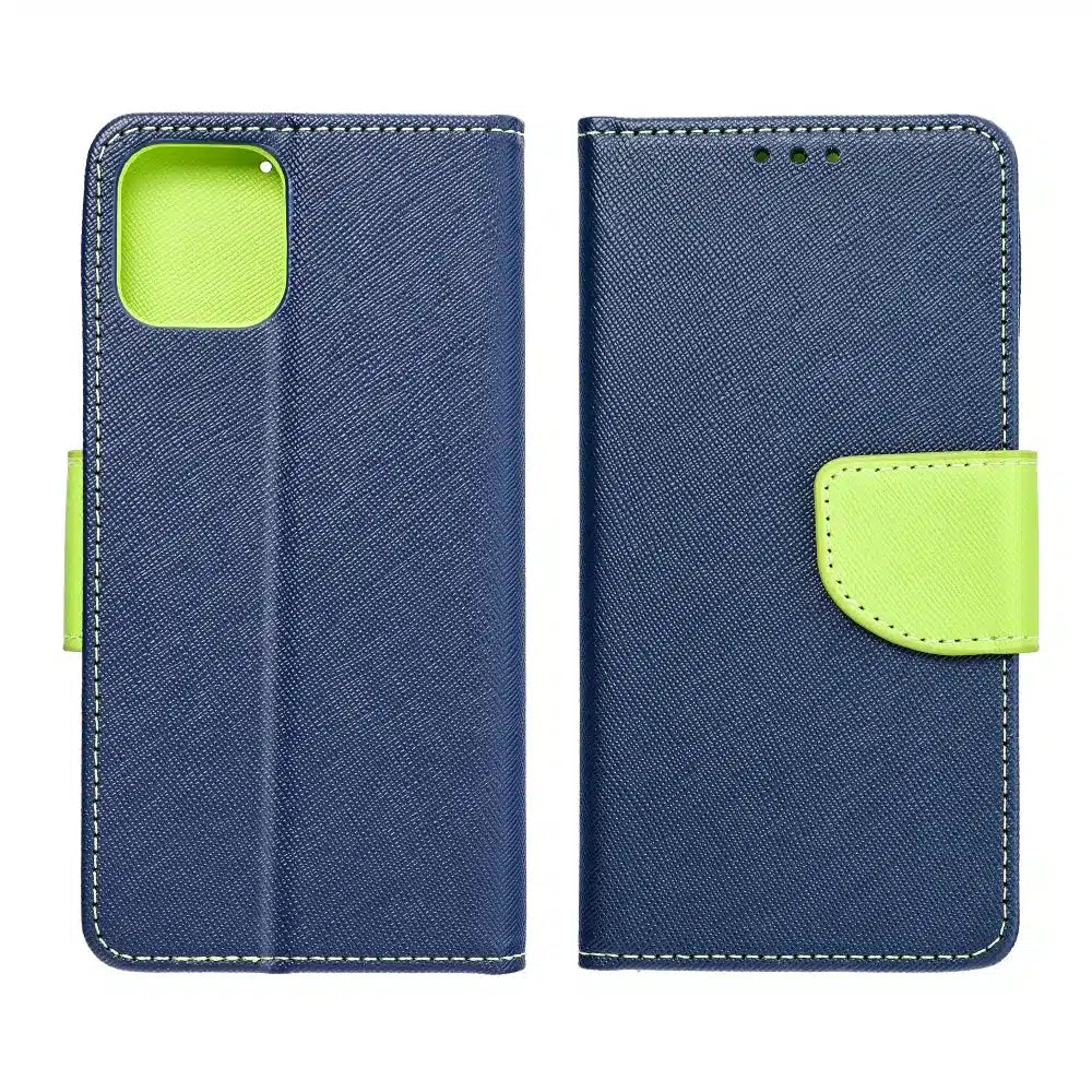 Fancy Book futrola za MOTOROLA MOTO G14 mornarsko plava / limeta