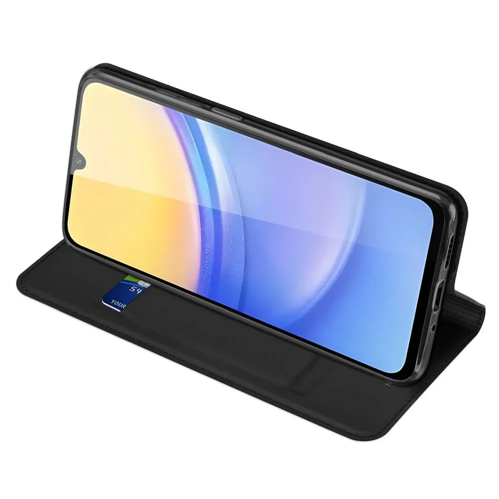 DUX DUCIS Skin Pro – glatka kožna preklopna maska za Samsung Galaxy A16 5G crna