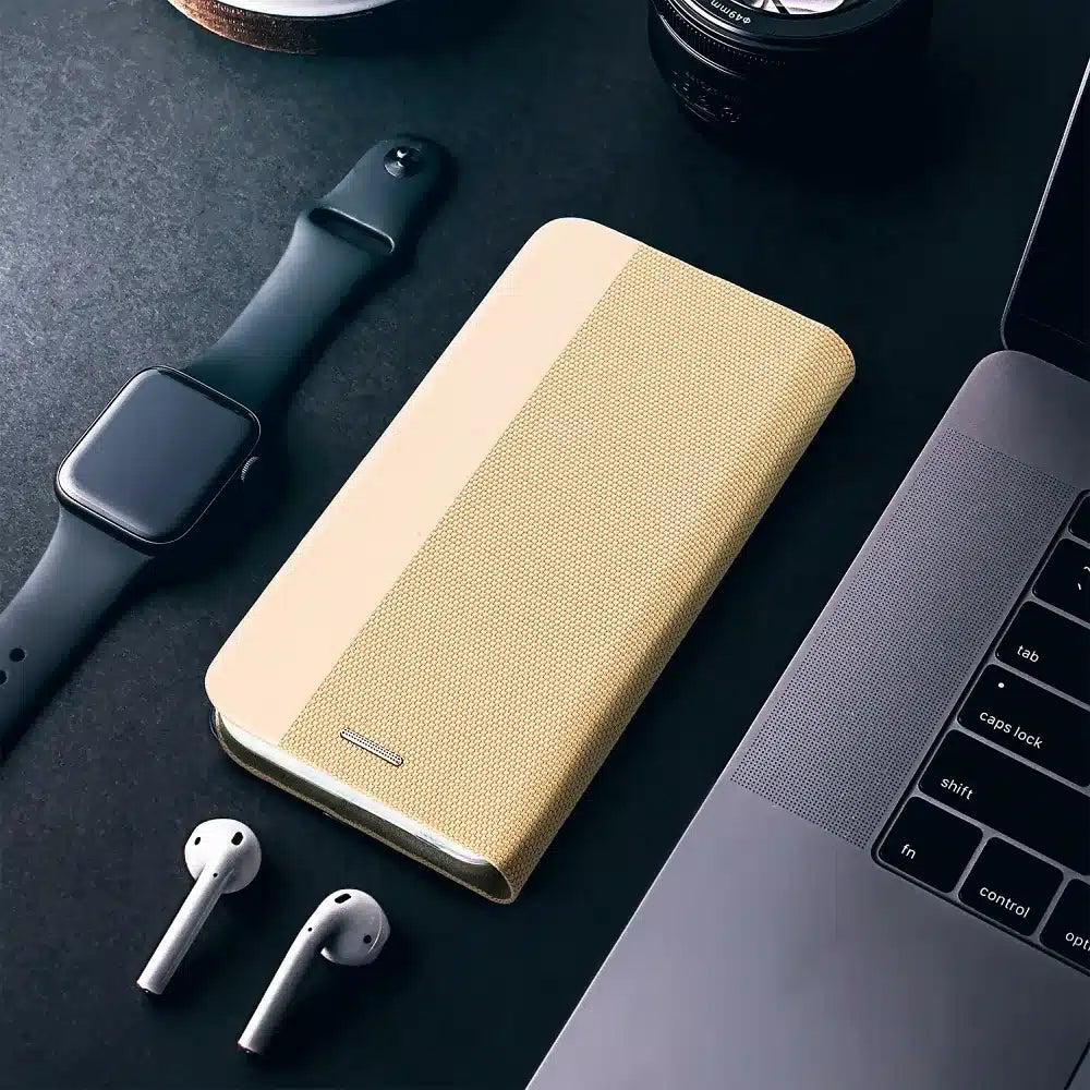 SENSITIVE Book preklopna maska za XIAOMI Redmi 14C – zlatna