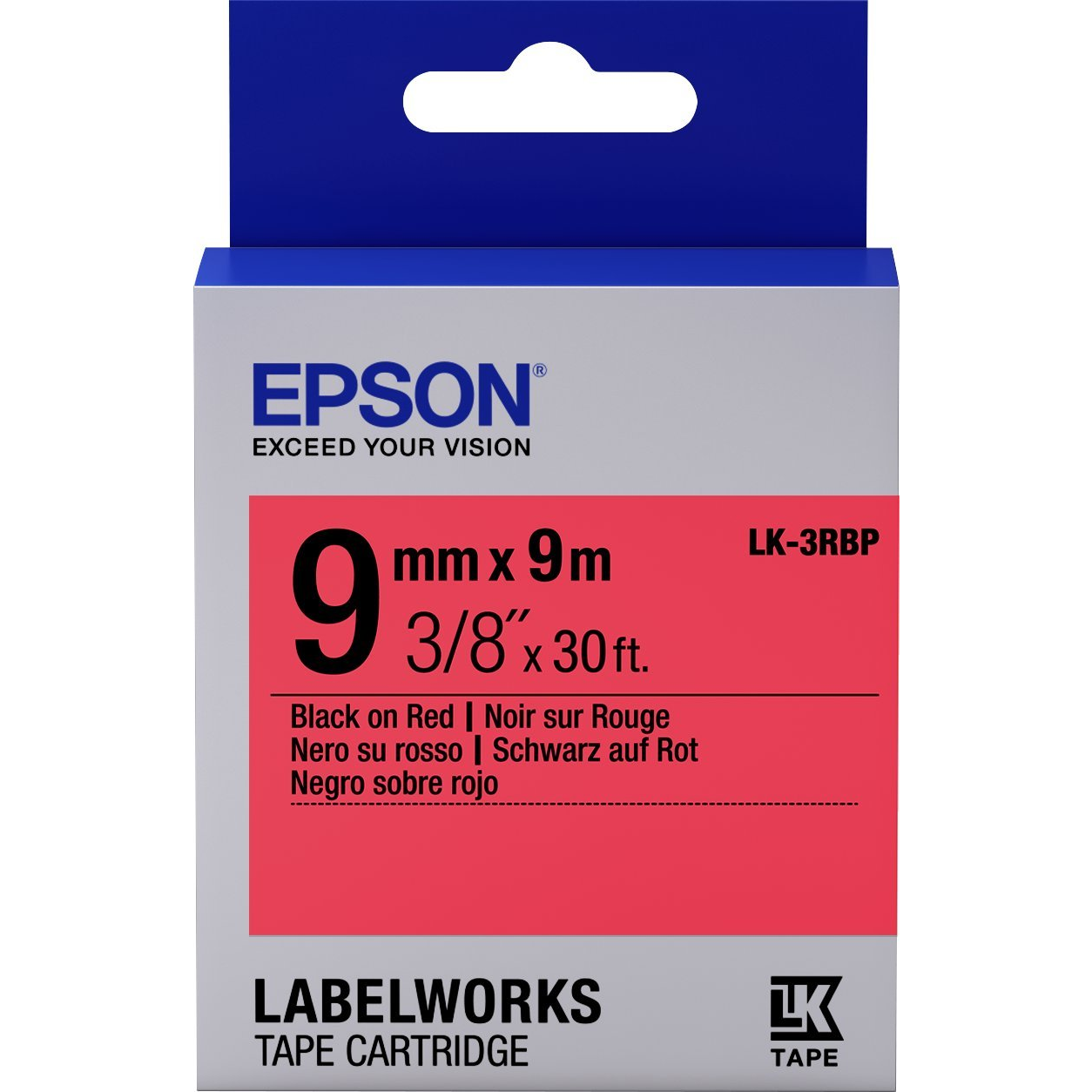Epson LK-3RBP traka za izradu naljepnica Crno na crvenom