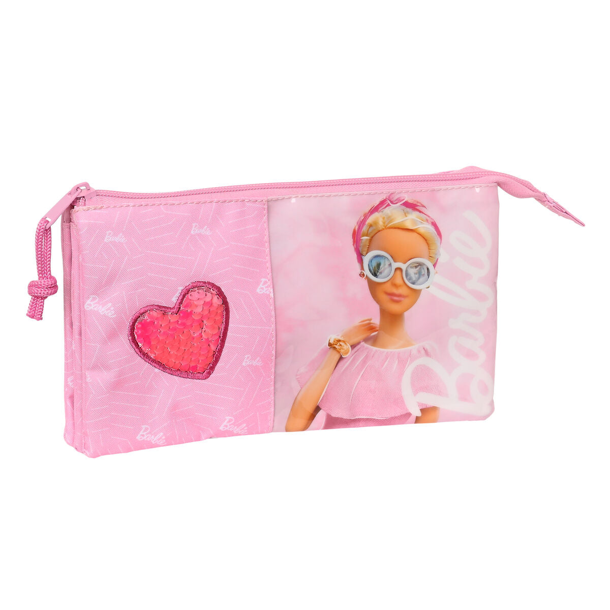 Trostruka pernica Barbie Girl Roza 22 x 12 x 3 cm
