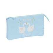 Trostruka pernica Glow Lab Cisnes Svetlo Plava 22 x 12 x 3 cm