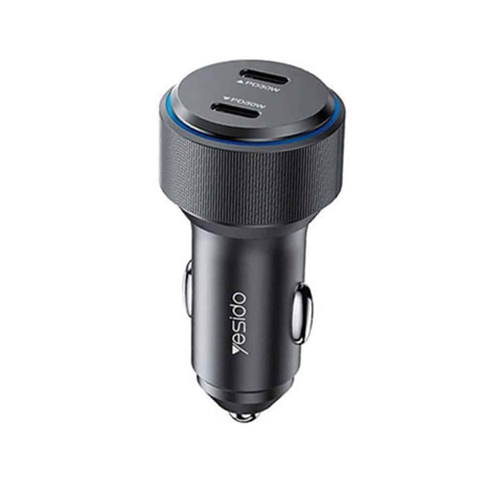Yesido - Auto punjač (Y48) - 2x Type-C brzo punjenje 60 W - crni