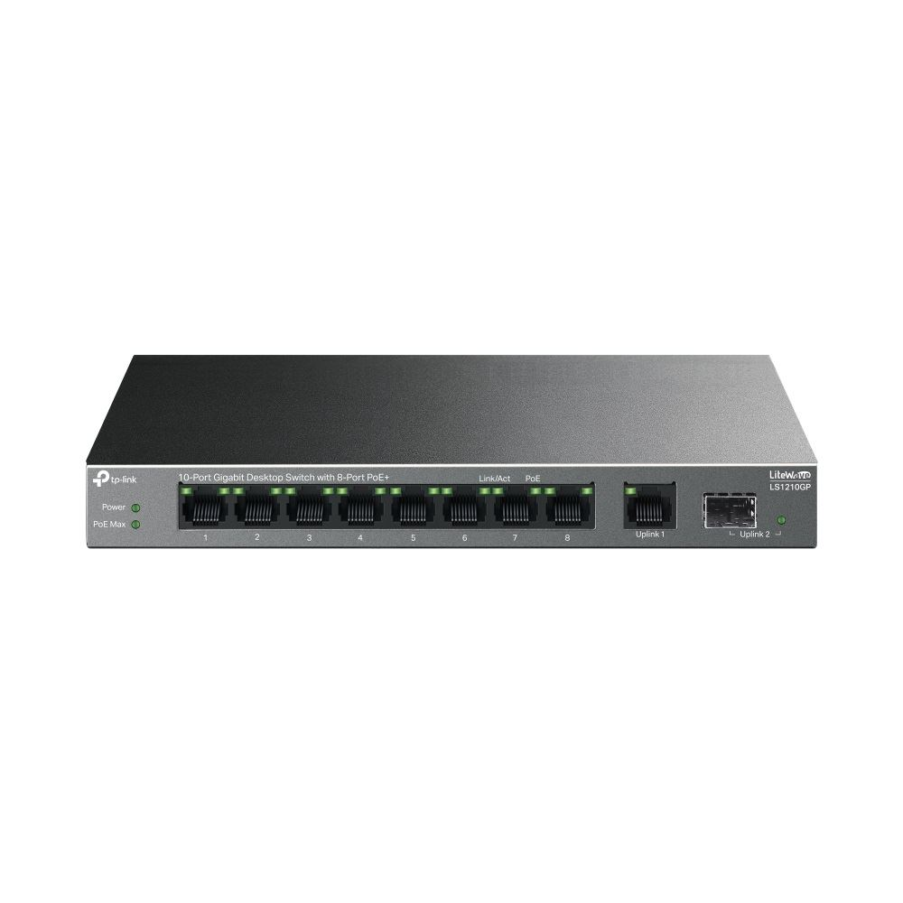 TP-Link LiteWave LS1210GP mrežni prekidač Neupravljano Gigabit Ethernet (10/100/1000) Podrška za napajanje putem Etherneta (PoE) Crno