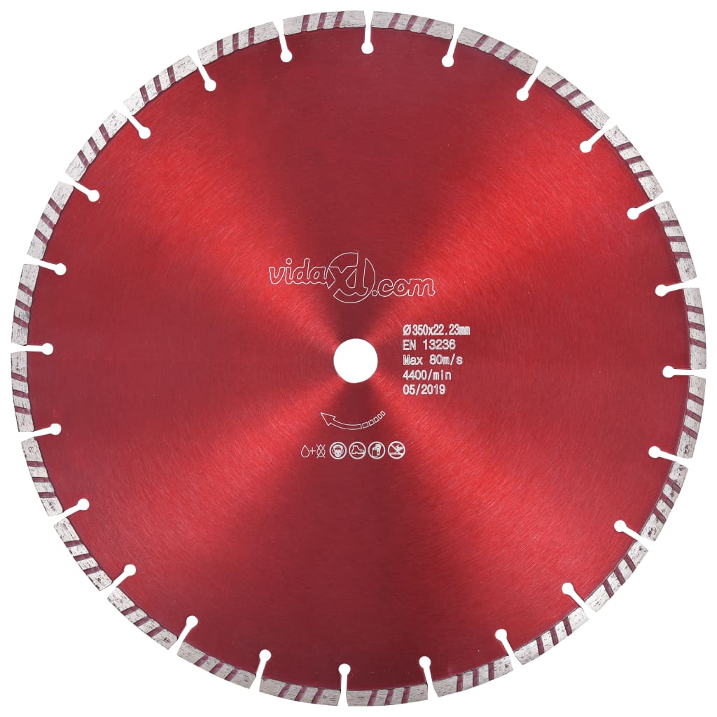 Dijamantni disk za rezanje s turbo segmentima čelični 350 mm
