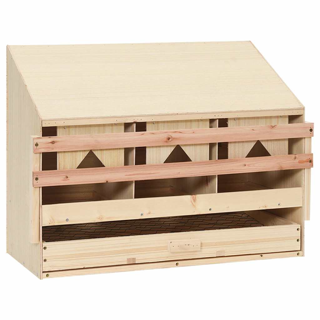Gnijezdo za nesilice s 3 odjeljka 72x33x54 cm masivna borovina