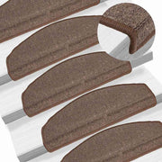 Prostirke za stepenice 15 kom 65x24x4 cm boje kave, poluokrugle, velike